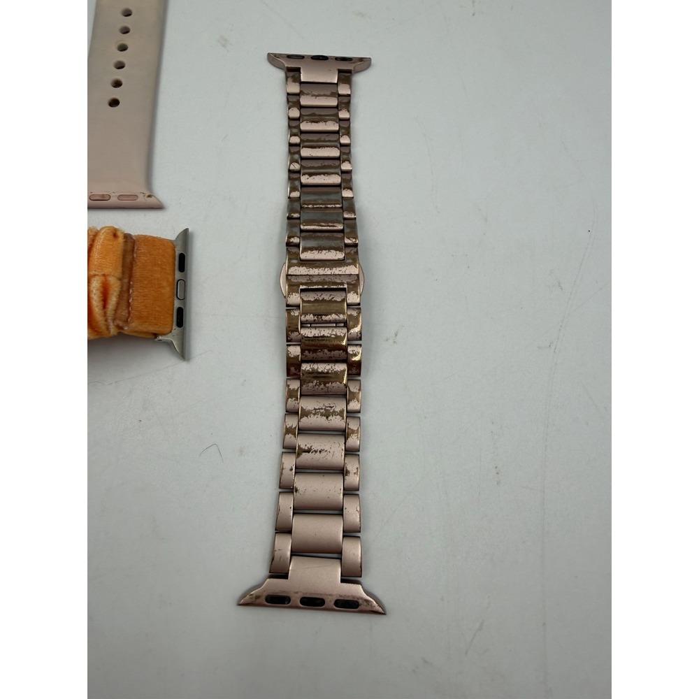 Lot Of Apple Watch Bands, Variety, Rose Gold Steel, Scrunchie, & Plastic & LINKS - Picture 5 of 13